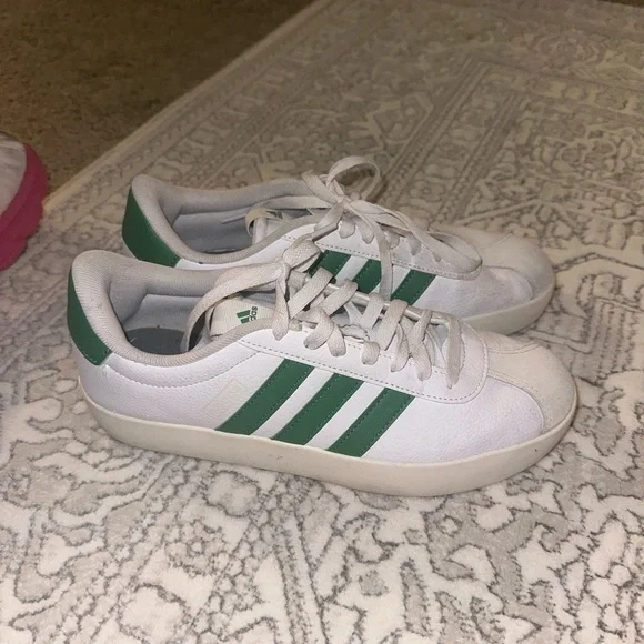 adidas | Shoes | Adidas Classic White And Green Striped Sneakers | Poshmark